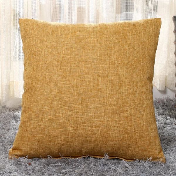 Solid Linen Sofa Waist Cushion Cover 404045455030505055554060cm Throw Pillowcase Office Home Decor Pillow Case Cojine 240731