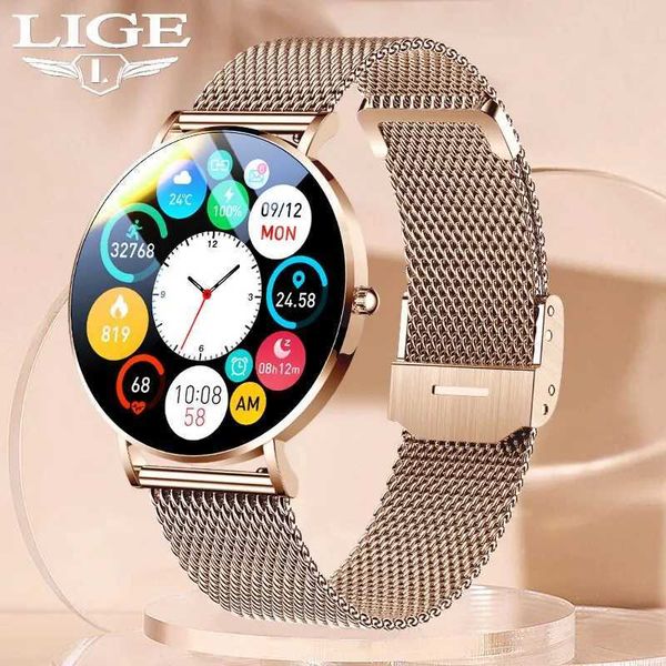 LIGE Ultra Thin Men Smart Watch For Women Full Touch Screen IP67 Waterproof Lady Watches Sports Fitness Tracker Smartwatch M240824