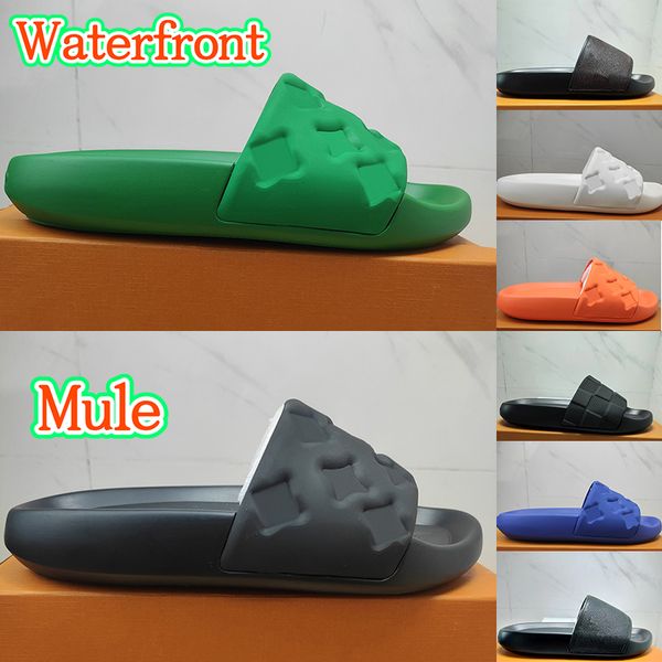Womens Slippers Designer Waterfront Mule men women Rubber Slides sandals Paris Flat Embossed Slipper Slide Fashion platform Summer Luxury me