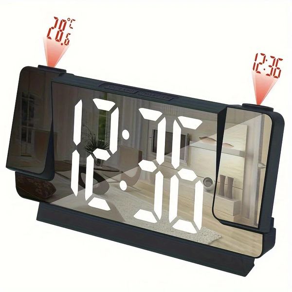 double projection clock LED clock Alarm Clock Digital clock 12-24H student Clock Advanced Projection Alarm Clock USB powered 250211
