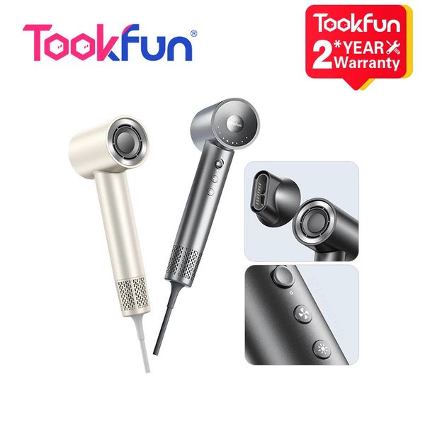 Tookfun SE high-speed anionic caviar hair dryer with a wind speed of 6-s 1600W 110000 Rpm professional hair care fast drying and negative io