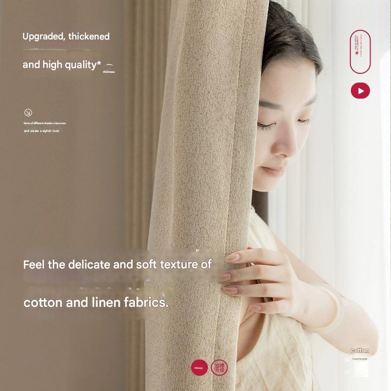 B429 Middle Ages style full blackout cotton and linen texture chenille curtains custom bedroom living room French Shaoxing curtain fabric wholesale