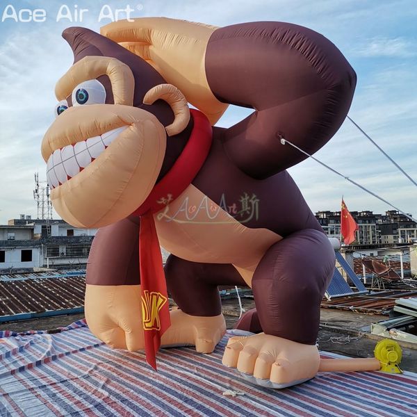 wholesale 6mH (20ft) with blower Inflatable Event Monkey Outdoor Decoration Orangutan Gorilla Mascot Model for Beer Party Carnival or Advert