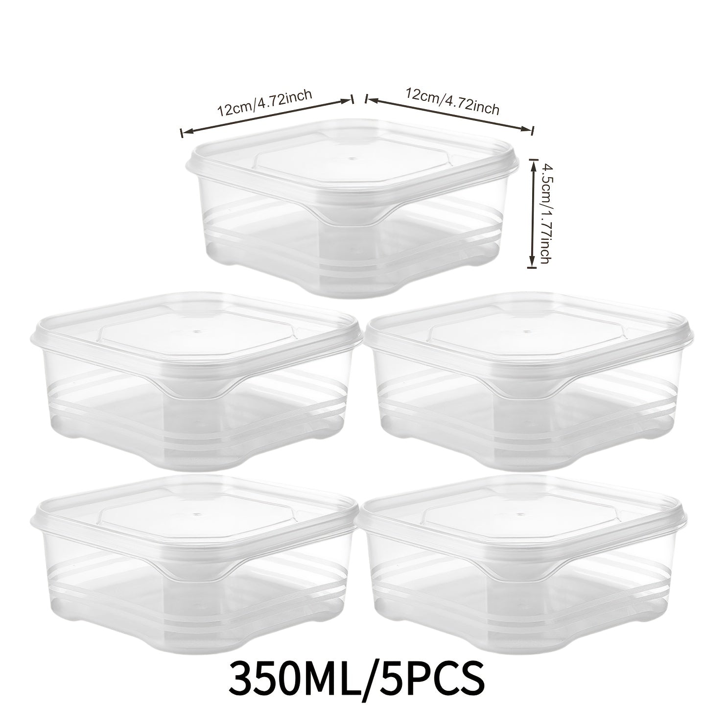 TEMU 5 Refrigerator Frozen Meat Boxes 350ml, Vegetable, Fruit, Frozen Meat Storage Boxes, Food Storage And Preservation Boxes, Microwave Storage