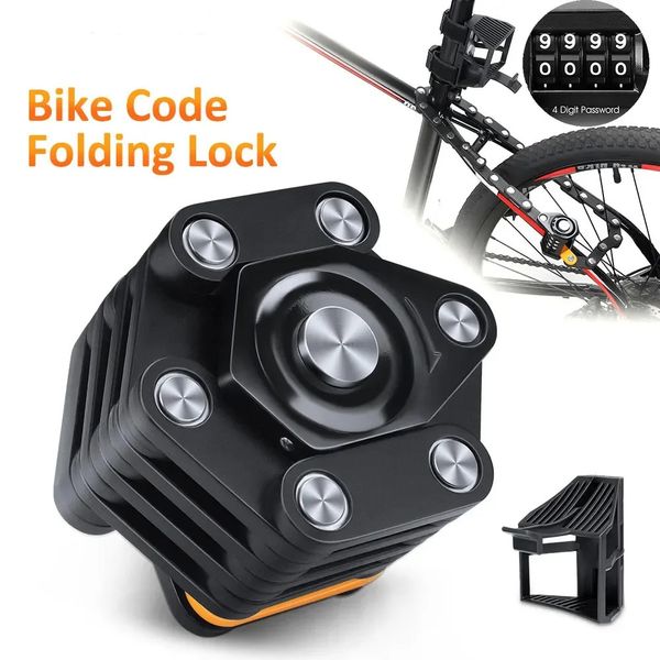 Folding bicycle lock combination anti-theft lock portable electric bicycle scooter heavy-duty chain lock bicycle accessories 241212