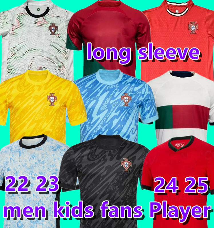 Portugal soccer jerseys 2024 2025 MEN SET KIDS KIT fan Player PEPE JOAO FELIX football shirts B.FERNANDES BERNARDO R.SANCHES DIOGO J RONALDO 22 23 2
