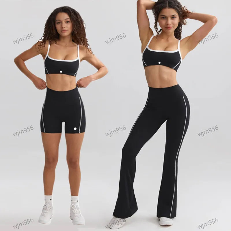 workout set Yoga Sets White Side Underwear close bralette lingerie sports bra have Strap Shockproof Tight Sling gym Pants Clothing weight aligned le