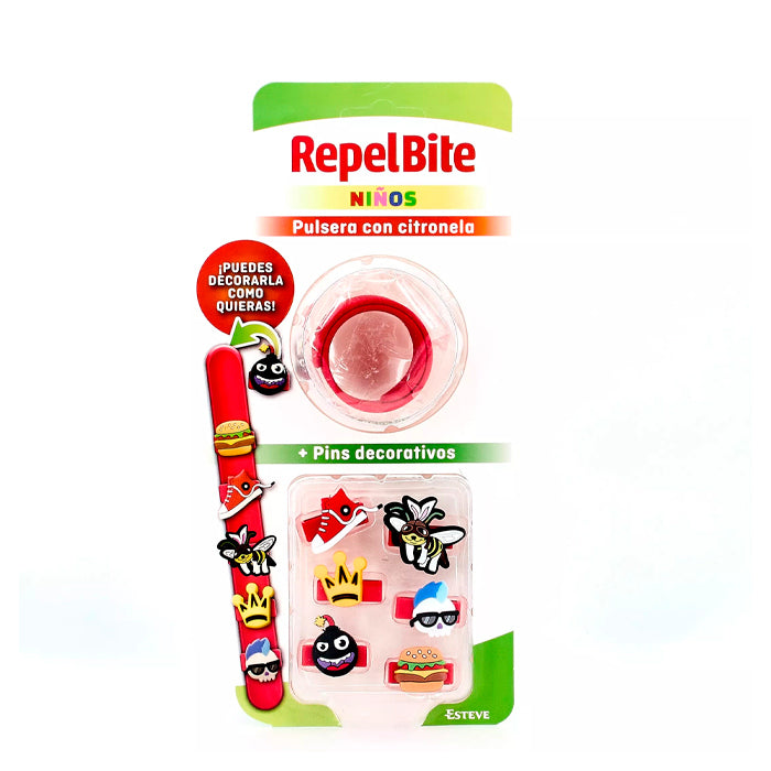 Pulsera infantil Repel insectos + Alfileres decorativos