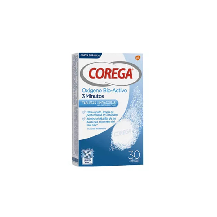Corega Aktiver Sauerstoff 3 Minuten 30 Tabletten