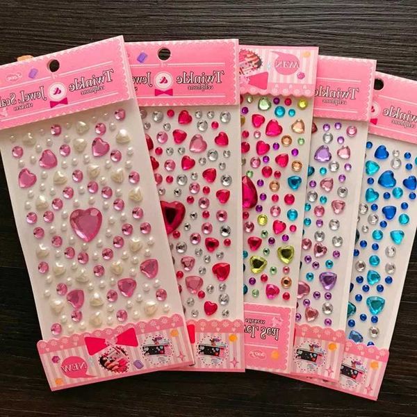 Tattoo Transfer Crystal Rhinestone Face DIY Tattoo Stickers Disposable Diamond Face Makeup Acrylic Decoration Sticker Drill Phone Eyes Stick