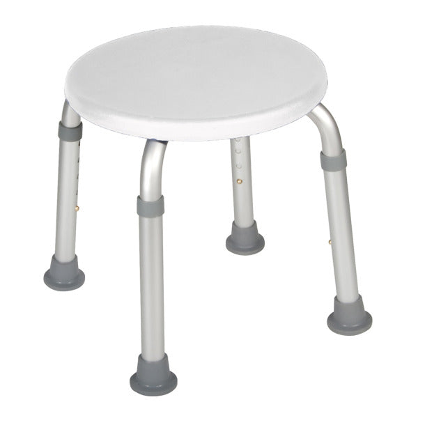 Adjustable Height Bath Stool, White