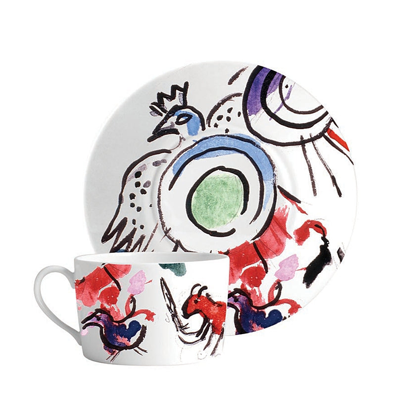 Bernardaud Marc Chagall Joseph Tribe Breakfast Cup & Saucer