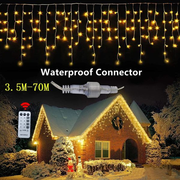 Streets gardens Christmas decorations LED Festoon icons outdoor curtain lights Year holiday decorations on the house 241113