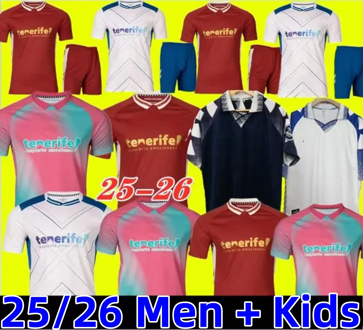 25 26 CD Tenerife Soccer Jerseys 2025 2026 GALLEGO ZORRILLA MO DAUDA BUNUEL ROMERO SIPCIC MARTINEZ LOPEZ home away Third Football Shirt Men Kids Kit