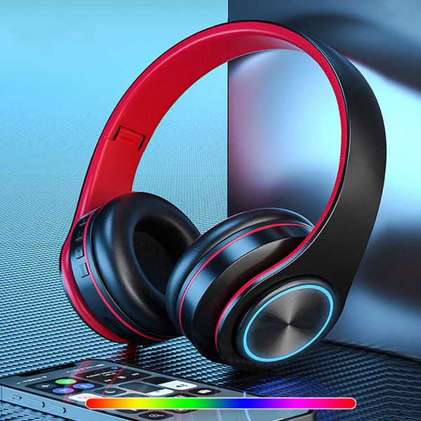 Reduction Noise Headphones Wireless Bluetooth Gaming For TV PC Music Headsets LED Lighting With Microphone Earphone KLM