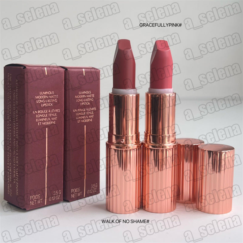 New Makeup Matte Lipstick Walk of no Shame GRACEFULLY PINK Lipsticks Modern Matte Long-Lasting Lipsticks 3.5g