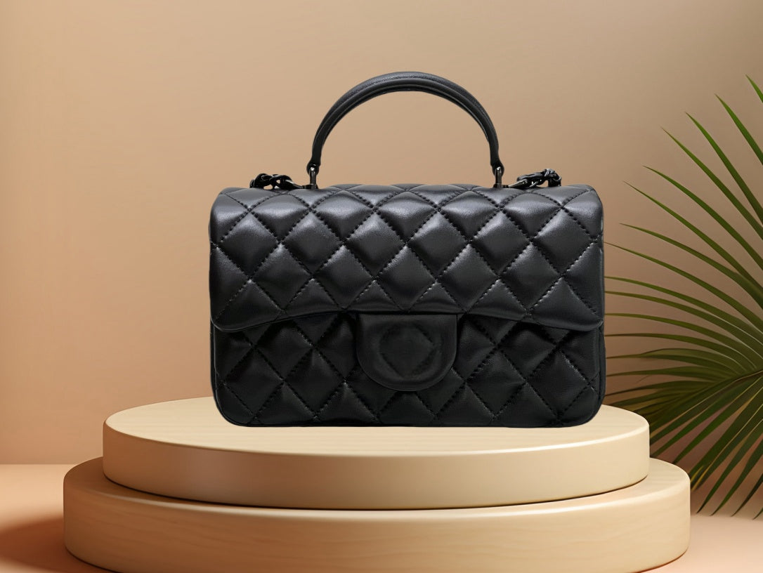 Master quality mirror quality handbag black designer leather shoulder messenger bag women luxury brand handbag classic style cosmetic bag with box