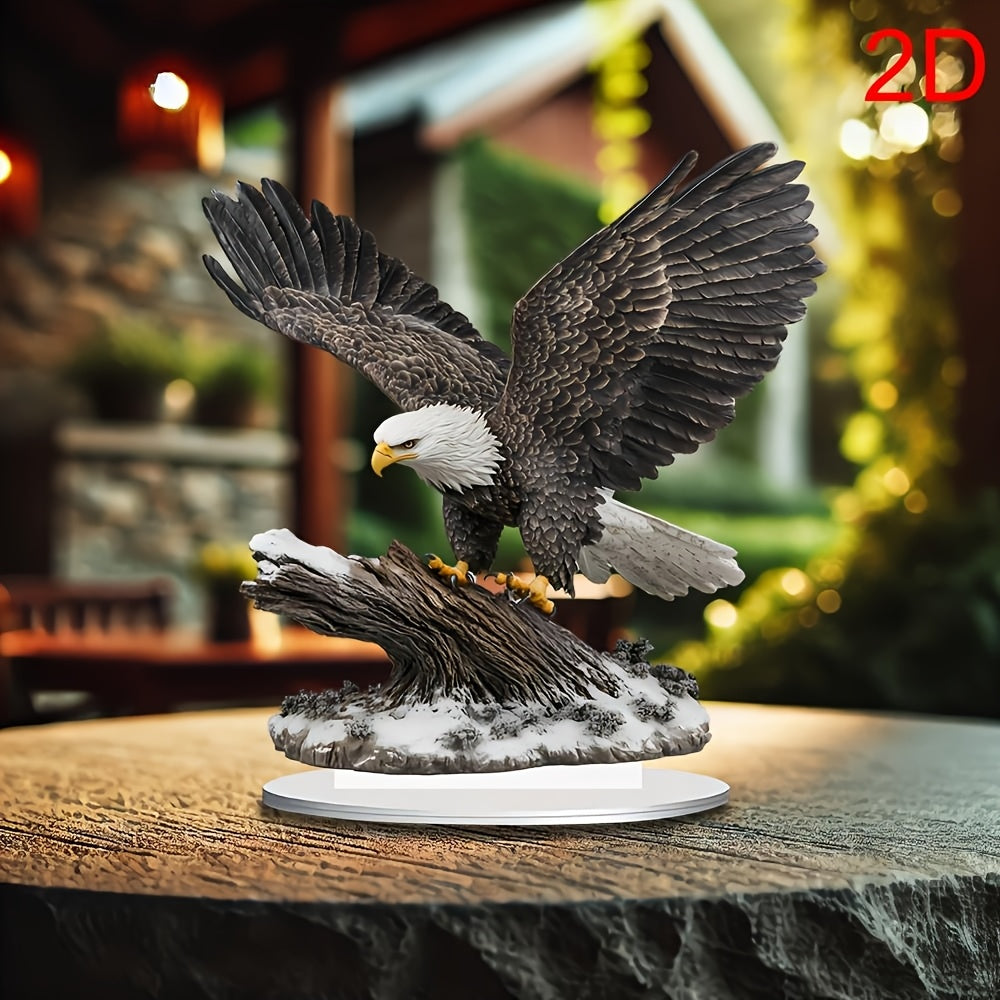 TEMU 2d Flat, 2d Flat Productsstatue Ornaments Eagle Ornament With Wings Spread, Desktop Decoration, Suitable For Desk, Bedroom, Office, Dining Room,