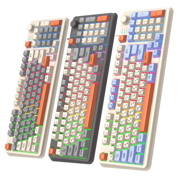 94 kyes Wired USB E-sports game keyboard Russian language set three color illuminated computer keyboard Backlight supportCL240709