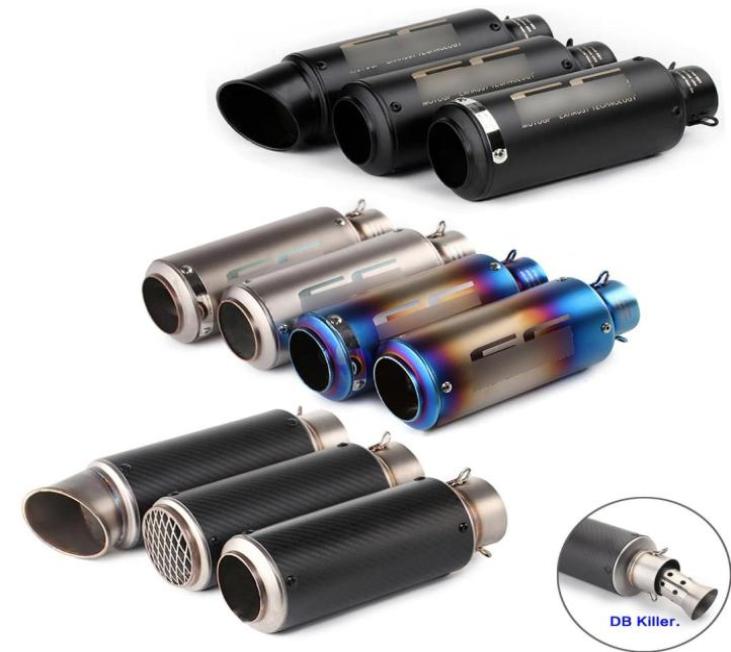 51MM 60MM Universal Motorcycle Exhaust Muffler carbon fiber Escape Exhaust DB killer Dirt Bike Scooter For SC Project bws PCX8237508