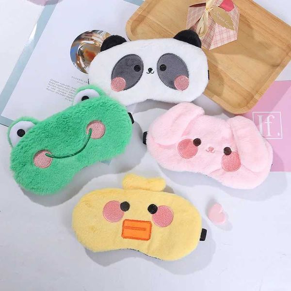 Sleep Masks Cartoon Sleep Eye Mask Sleeping Blindfold Short Plush Eye Masks Cute Cat Eye Cover Plush Mask Eyepatch Nap Health Eye Cover z241