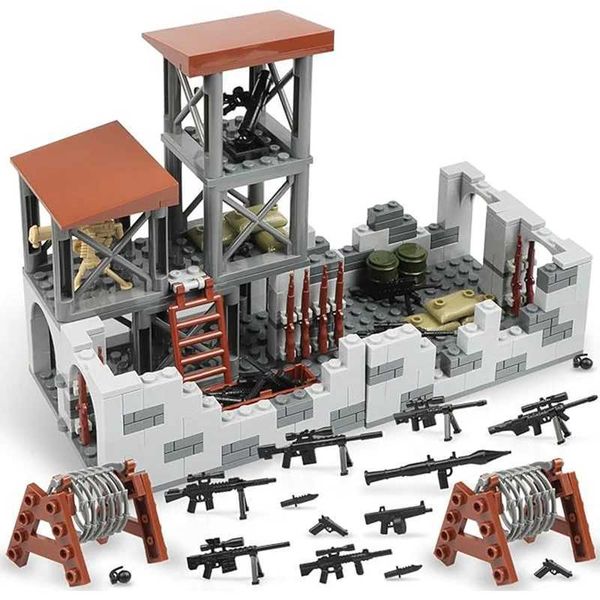 WW2 Army Military Base Model Building Kits Boys Toys Military Mini Army Supplies Guns Building Blocks Sets Z250117
