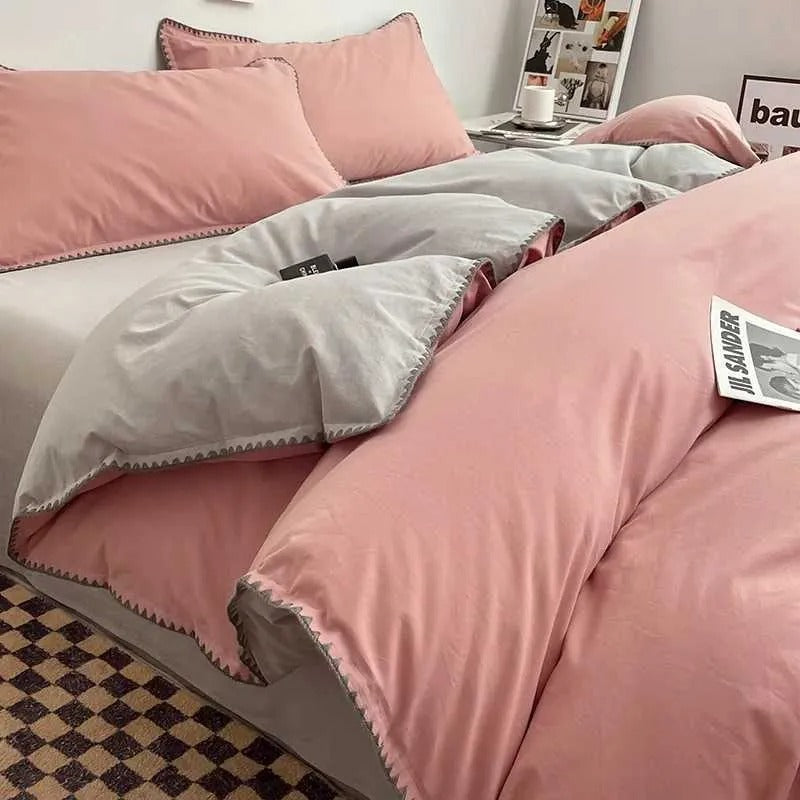 Solid Embroidered Bedspread Quilt Set 3pcs Quilted Bedding Cotton Quilts Bed Covers Pillowcase Blanket King Queen Size Coverlets 252033 NGV