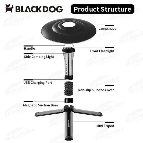New Arrival Black Dog Mtifunctional cam light Ipx4 trght Portab 3rd Gear Adjusteab tent light pendant light Z241121
