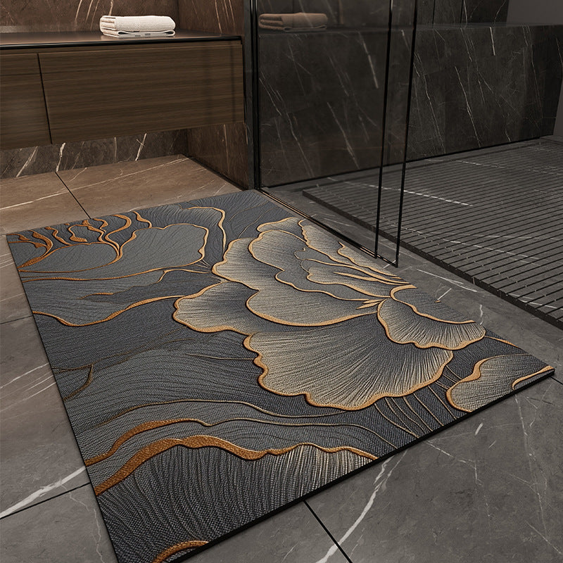 Bathroom absorbent floor mat, soft diatomaceous earth anti slip bathroom mat