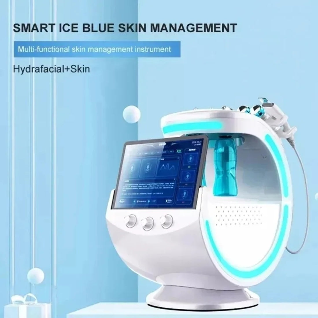 High Quality Smart Ice Blue 7 in 1 Smart Facial Cleanser Skin Analysis Deep Pore Vacuum Moisturizing Boosting Anti-Aging