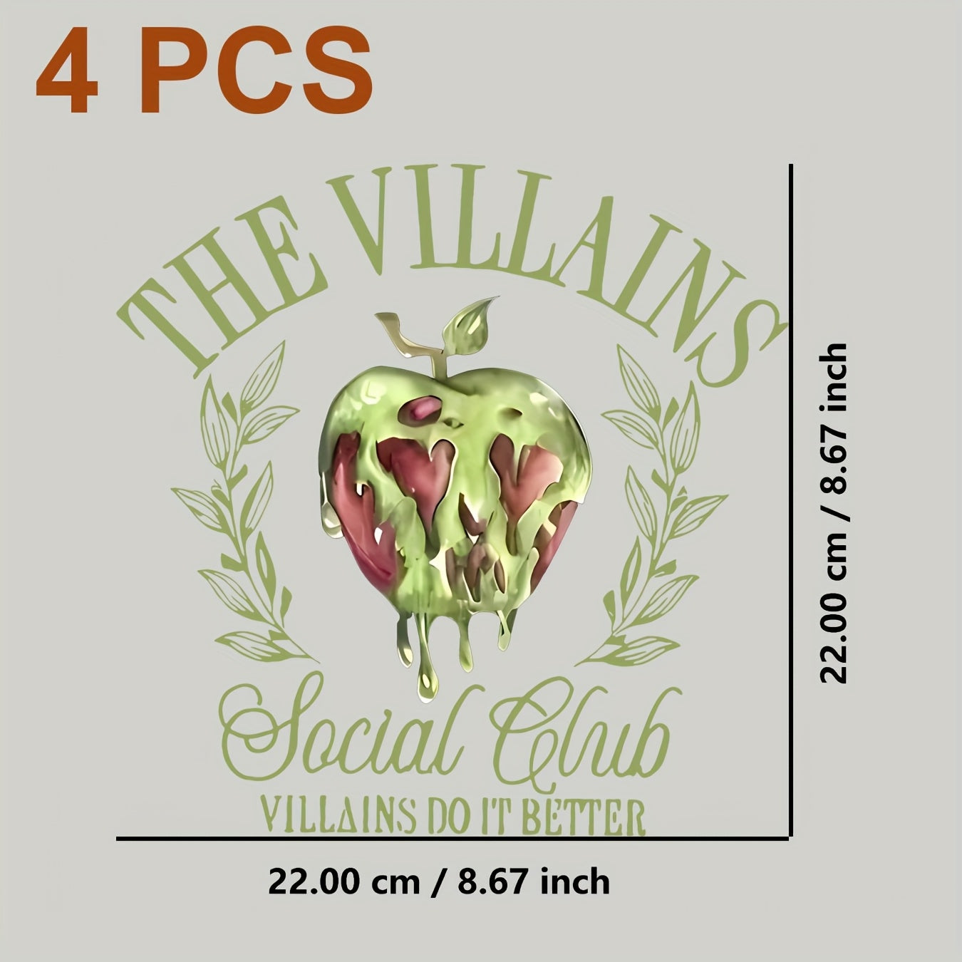 TEMU 4pcs "the " Green & Leaf Iron-on Decals - Vibrant Vinyl Heat Transfer Patches For Diy T-shirts, Hoodies, Jeans, Backpacks, Canvas Bags & Pillows