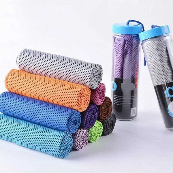 Colors Homens e mulheres Clube de ginástica Yoga Sports Cold Cloth Running Football Basketball Cooling Ice Beach Towel Lovers Presente TOALL