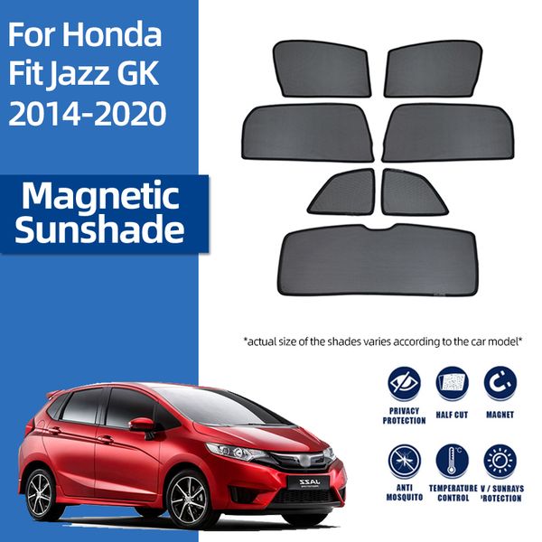 For Honda Jazz GK Fit 2014-2020 Magnetic Car Sunshade Visor Front Windshield Frame Curtain Rear Side Window Sun Shade Shield