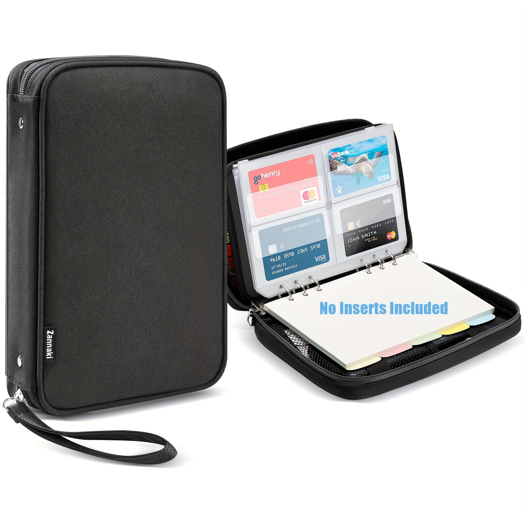 TEMU A5 Zipper Binder, 6 Ring Planner Journal Budget Binder Cover Case, Refillable Notebook Shell For Journal Diary File Album Photo Card Photocard