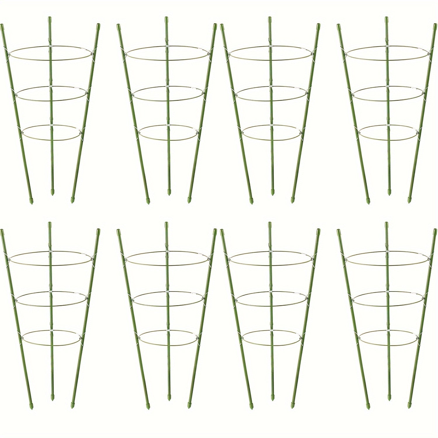 TEMU 8 Pack Tomato Cage Plant Support Cages For Garden, 18 Inches For Climbing Plants, Upgrade Garden Plant Stakes With Adjustable Ring, Tomato Rings