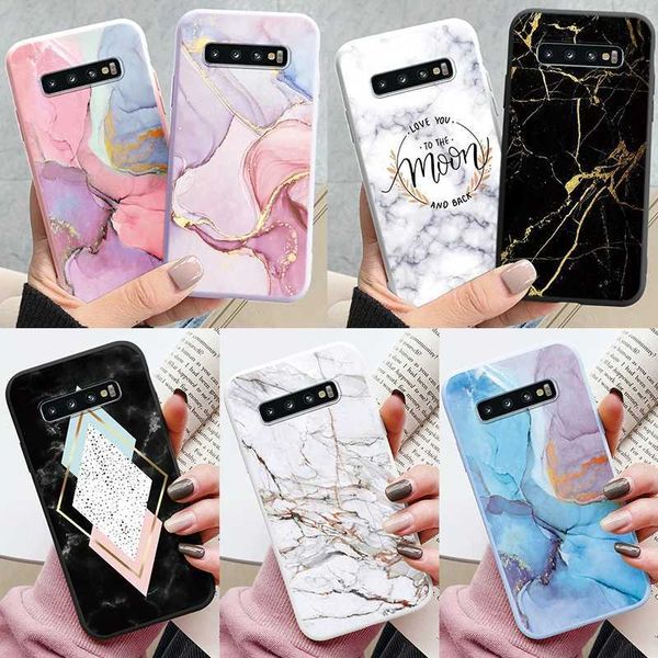 High Quality Color luxury marble case Fundas soft TPU protective back cover suitable for Galaxy S10 S 10 Plus S10E shock resistant for S10 O