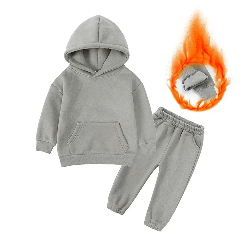 W49 Teen&#039;s Comfortable Fleece Sleepwear Set Featuring a Hoodie and Lounge Pants