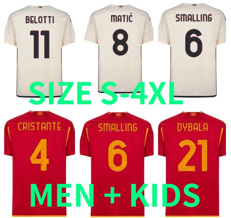 23 24 Maglie As RoMas Soccer Jerseys Men Kids Kit 2023 2024 Home Football Shirts Calcio Maglietta PELLEGRINI ABRAHAM TOTTI BELOTTI DYBALA MATIC jers