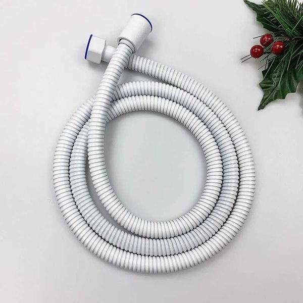 White Stainless Steel Flexible Shower Hose Long Bathroom Shower Water Hose Extension Plumbing Pipe Pulling TubeCL240801
