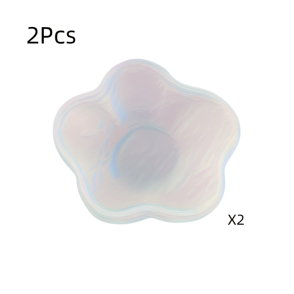 TEMU 2pcs White Silicone Petal Trays - Octagonal Flower-shaped Mold For Candy, Jewelry, Resin Crafts & Tabletop Decor, Durable Reusable Storage