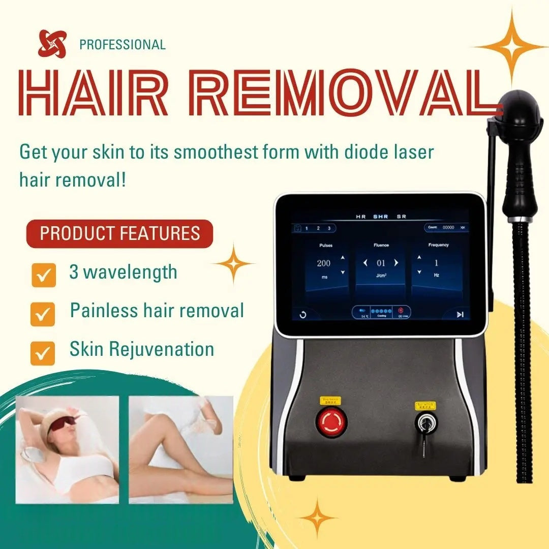 Face 808nm Diode Laser Hair Removal Machine Alexandrit Permanent Painless Physical Underarm Body Care Depilation Equipment