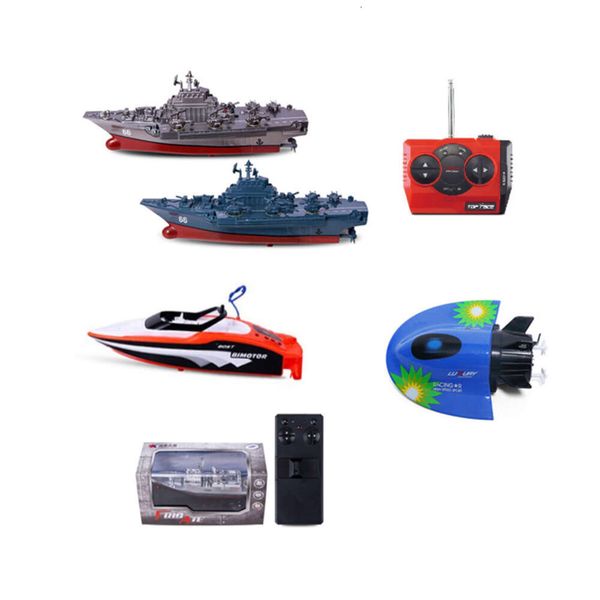 Electric-RC Boats Mini Remote-controlled Speedboat Electric Children Summer Water Toy Aircraft Carrier Warship Submarine Simulation Model
