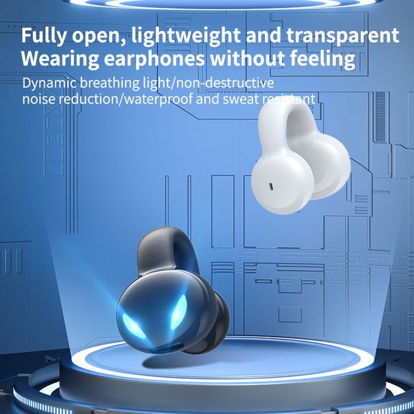 Headphones Bone conduction bluetooth 5.3 senseless wearing ear clip earrings wireless sports earband microphone