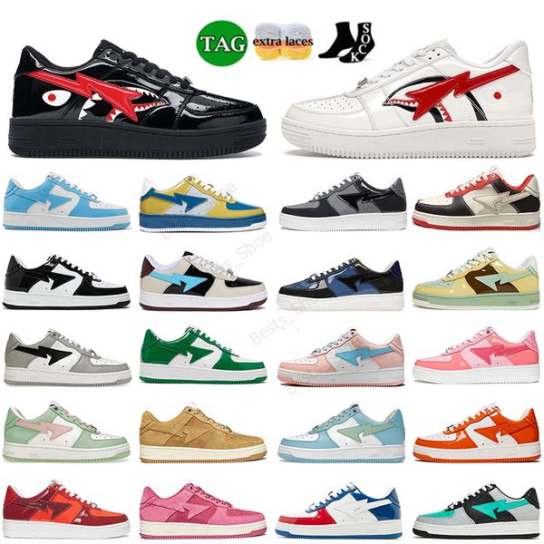 Original Designer Sta Running Shoes Sk8 Low Men Women Patent Leather Black White Abc Camo Camouflage Skateboarding Sports Ly Sneakers Traine