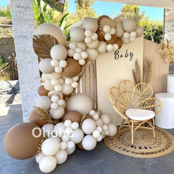 Party Balloons Coffee Brown Beige Balloon Garland Arch Kit Rustic Wedding Decoration Engagement Baby Shower Birthday Party Baptism Christeni