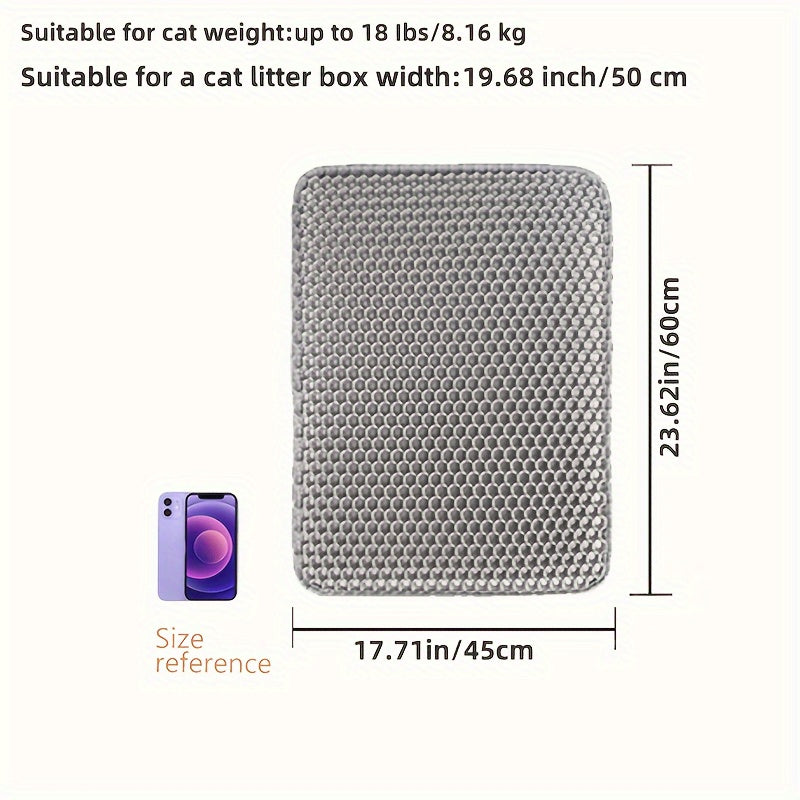 TEMU Honeycomb Double Layer Cat Litter Trapping Mat, Non-slip Washable Cat Cleaning Mat For Pet Toilet Kennel Litter Box