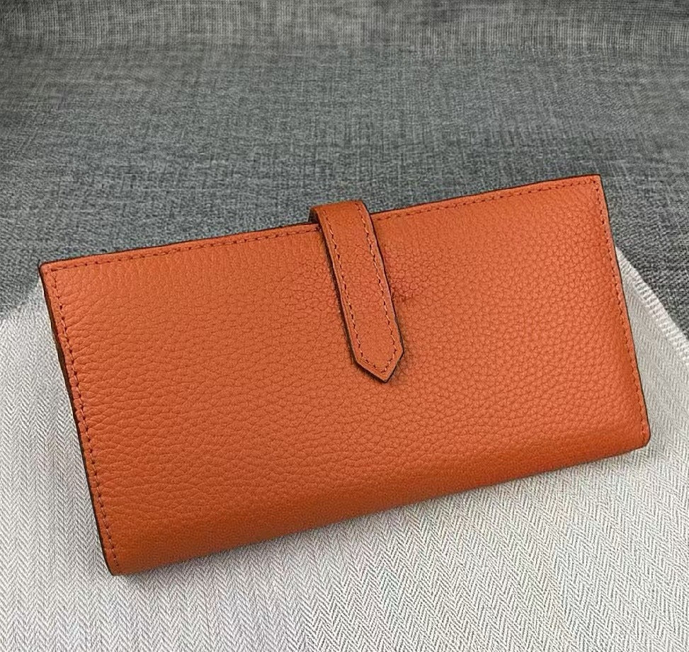 Long Design Genuine Leather Wallets Cowhide Leather Fashion Clutches Purses And Handbags Lady Casual Driver&#039;s License Purse Credit Card Holders