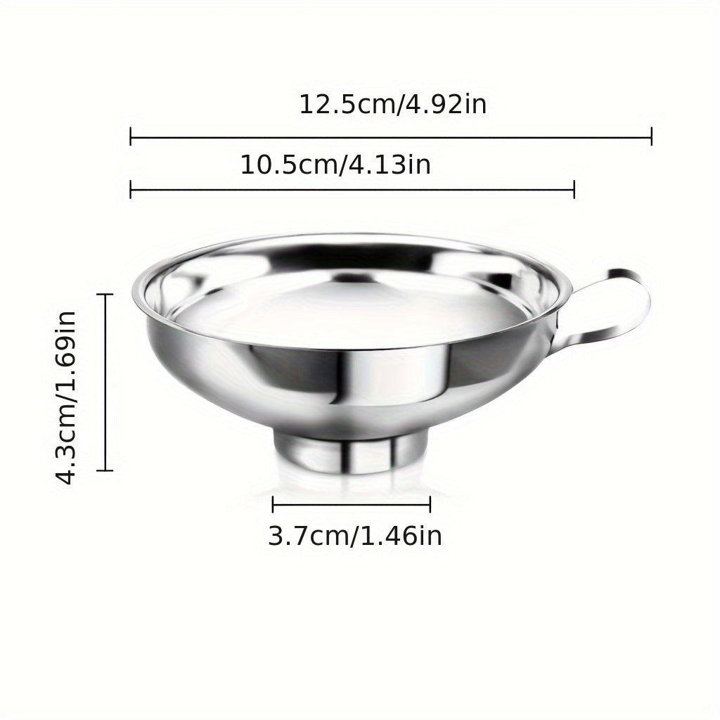 TEMU 1pc Stainless Steel Funnel, Large Diameter, Multi-use For Salad Dressings, Oils, Milk, Sauces, - Kitchen Tool, & Clea
