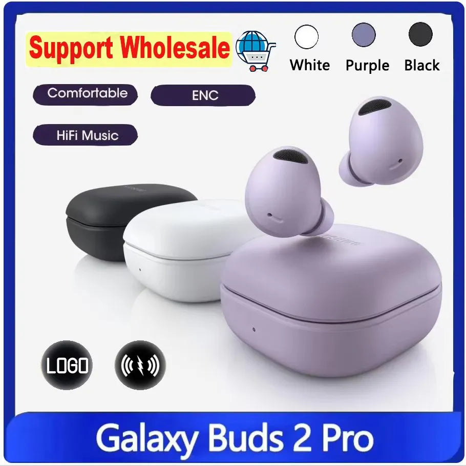 2024 Buds 2 Pro True Wireless Bluetooth Earphones Headphones HiFi Sound Low Latency Noise Reduction Earbuds for IPhone Android Smart Mobile Cell Pho