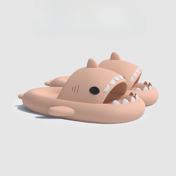 Novos chinelos de tubarão fofo Plataforma homens homens slides de banheiro interno Couples Shoes Summer Light Light Eva Girls Beach Flip Fli